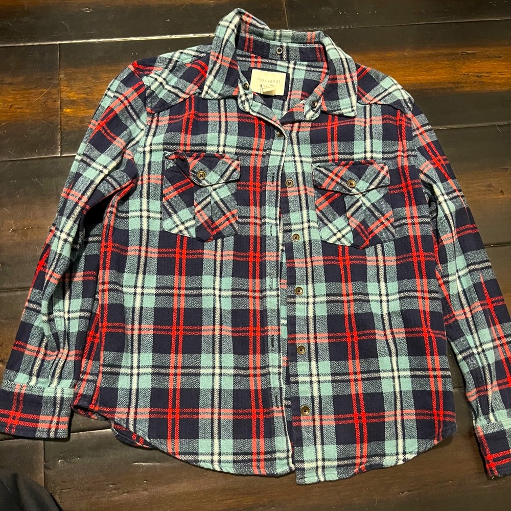 Red and green thick flannel